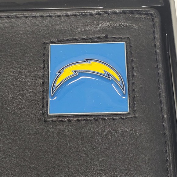 NFL Pewter Logo Leather Bi-fold Wallet - Los Angeles Chargers - Picture 2 of 3
